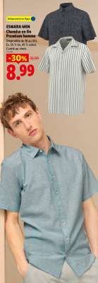 ESMARA MEN Chemise en lin Premium homme