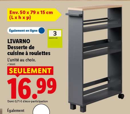LIVARNO Desserte de cuisine à roulettes
