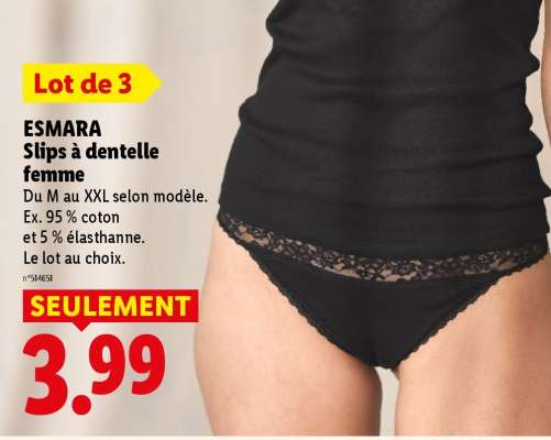 ESMARA Slips à dentelle femme