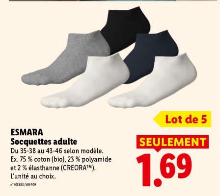 ESMARA Socquettes adulte