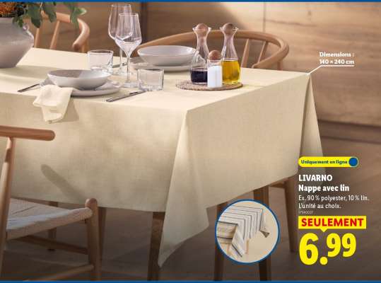 LIVARNO Nappe avec lin