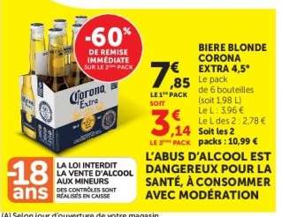 BIERE BLONDE CORONA EXTRA 4.5°