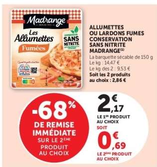 ALLUMETTES OU LARDONS FUMES CONSERVATION SANS NITRITE MADRANGE