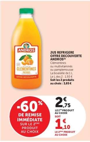 Jus réfrigéré offre découverte Andros