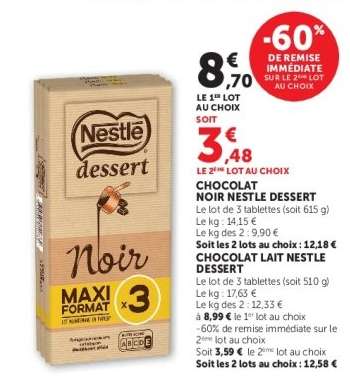 Chocolat Noir Nestlé Dessert