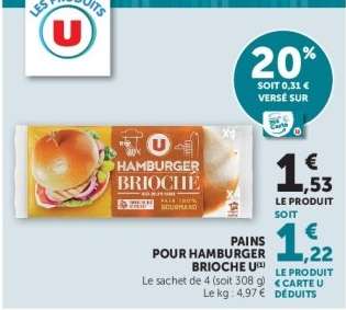 PAINS POUR HAMBURGER BRIOCHE U