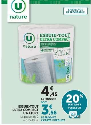 Essuie-tout Ultra Compact U Nature