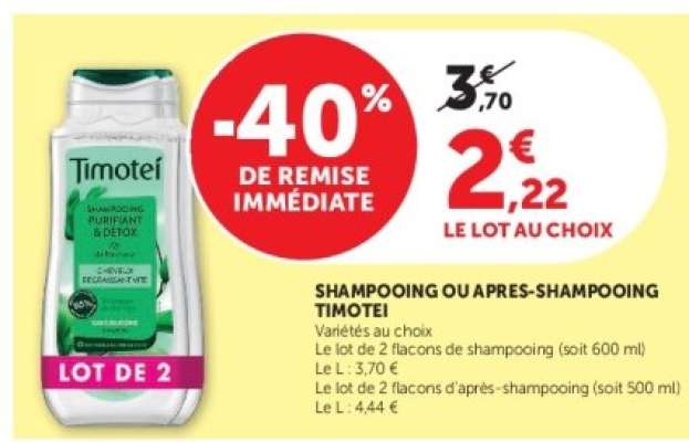 Shampooing ou Après Shampooing Timotei