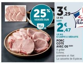 Porc : Cote avec os