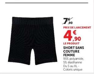 SHORT SANS COUTURE FEMME