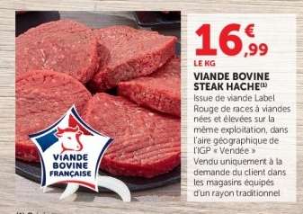 Viande Bovine : Steak Haché