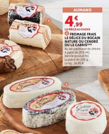 FROMAGE FRAIS LE DÉLICE DU BOCAIN NATURE OU CENDRÉ OU LE CABRIS