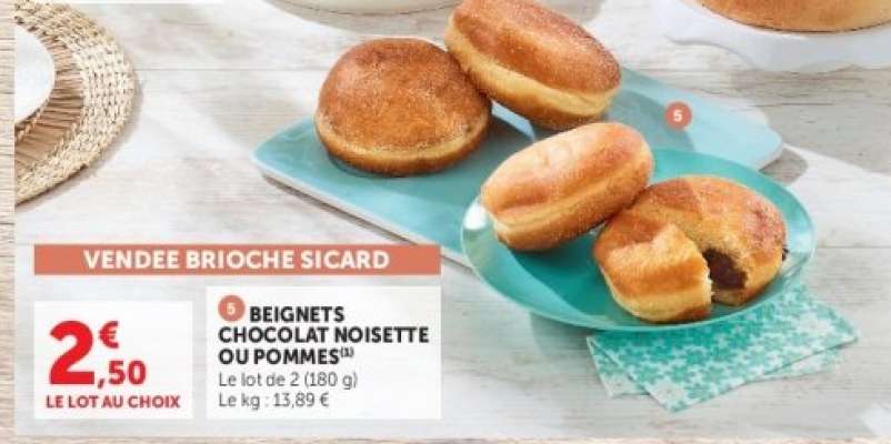 BEIGNETS CHOCOLAT NOISETTE OU POMMES