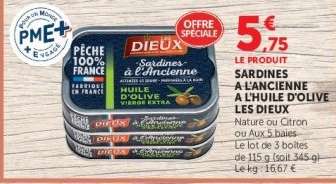 SARDINES À L'ANCIENNE À L'HUILE D'OLIVE LES DIEUX