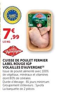 CUISSE DE POULET FERMIER LABEL ROUGE IGP VOLAILLES D'AUVERGNE