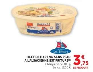 FILET DE HARENG SANS PEAU A L'ALSACIENNE EST FRITURE