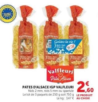 PÂTES D'ALSACE IGP* "VALFLEURI"