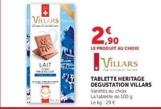 TABLETTE HERITAGE DEGUSTATION VILLARS