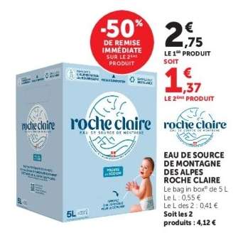 Eau de Source de Montagne des Alpes Roche Claire