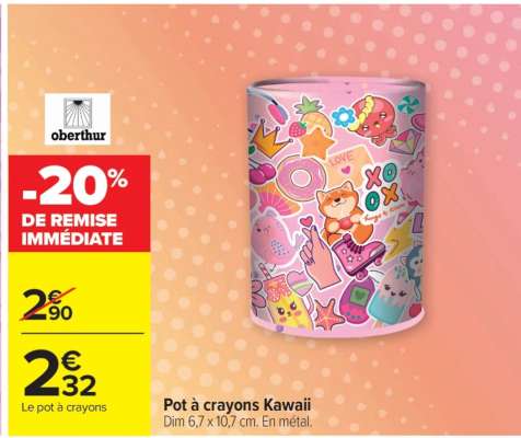 Pot à crayons Kawaii