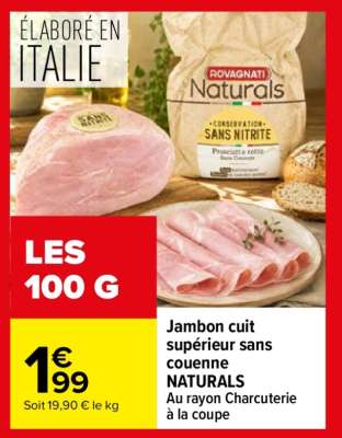 Jambon cuit supérieur sans couenne NATURALS