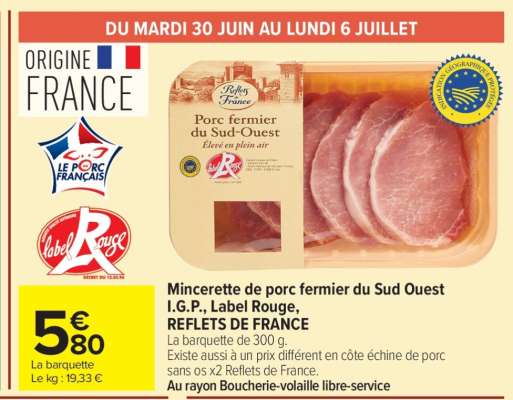 Mincerette de porc fermier du Sud Ouest I.G.P., Label Rouge, REFLETS DE FRANCE