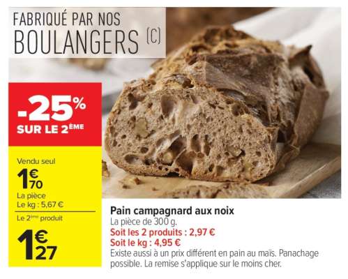 Pain campagnard aux noix
