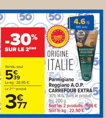 Parmigiano Reggiano A.O.P CARREFOUR EXTRA