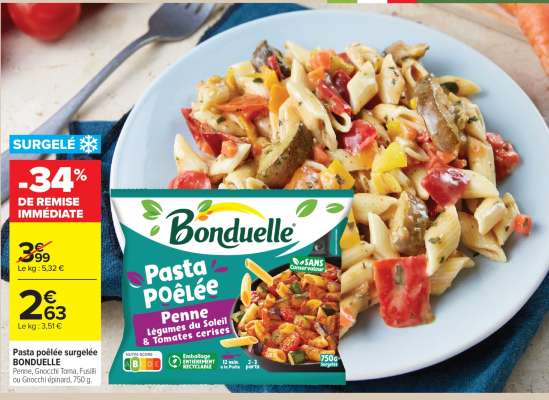 Pasta poêlée surgelée BONDUELLE