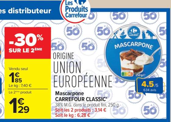 Mascarpone CARREFOUR CLASSIC'