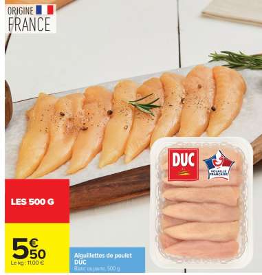 AIGUILLETTES DE POULET "DUC"