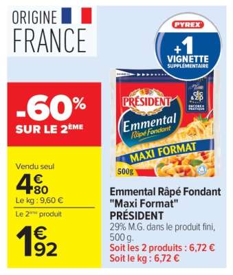 Emmental Râpé Fondant "Maxi Format" PRESIDENT