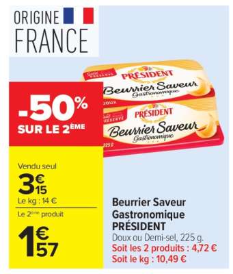 Beurrier Saveur Gastronomique Président