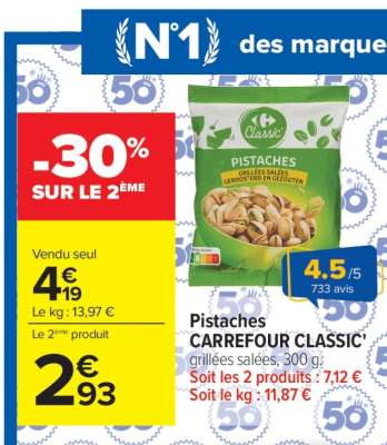 Pistaches CARREFOUR CLASSIC’