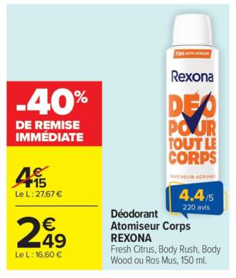 Déodorant Atomiseur Corps REXONA