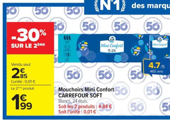 Mouchoirs Mini Confort CARREFOUR SOFT