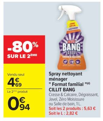 CILLIT BANG Spray nettoyant ménager "Format familial"