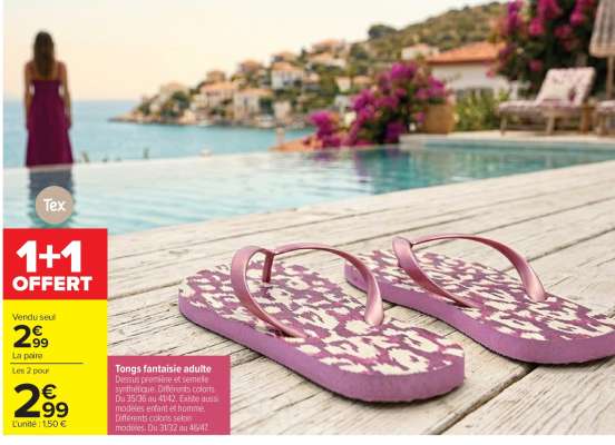 Tongs fantaisie adulte