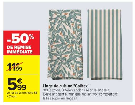 Linge de cuisine "Calitex"