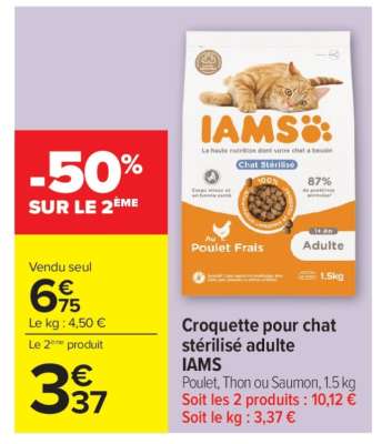 Croquette pour chat stérilisé adulte IAMS