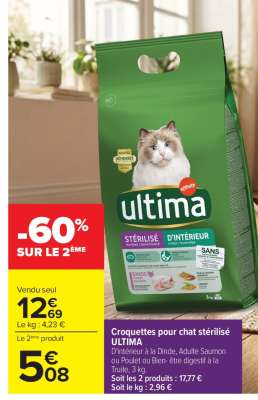 CROQUETTES POUR CHAT STERILISE ULTIMA