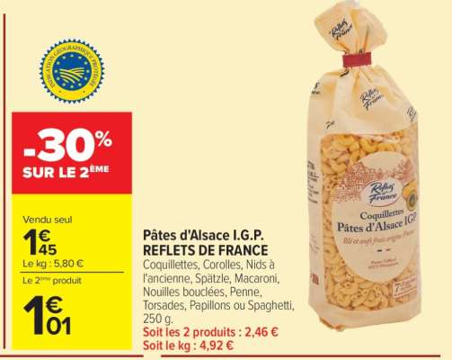 Pâtes d'alsace I.G.P. REFLETS DE FRANCE