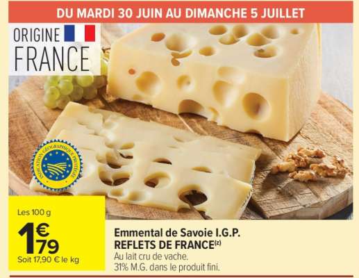 Emmental de Savoie I.G.P. REFLETS DE FRANCE
