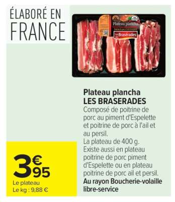 Plateau plancha LES BRASERADES