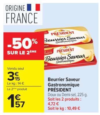 Beurrier Saveur Gastronomique Président
