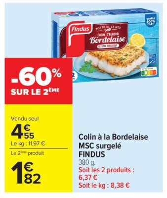 Colin à la Bordelaise MSC surgelé FINDUS