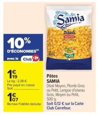 PÂTES “SAMIA”