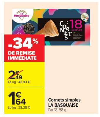 Cornets simples LA BASQUAISE