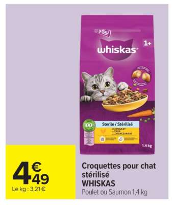 Croquettes pour chat stérilisé WHISKAS