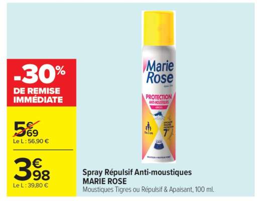 Spray Répulsif Anti-moustiques MARIE ROSE